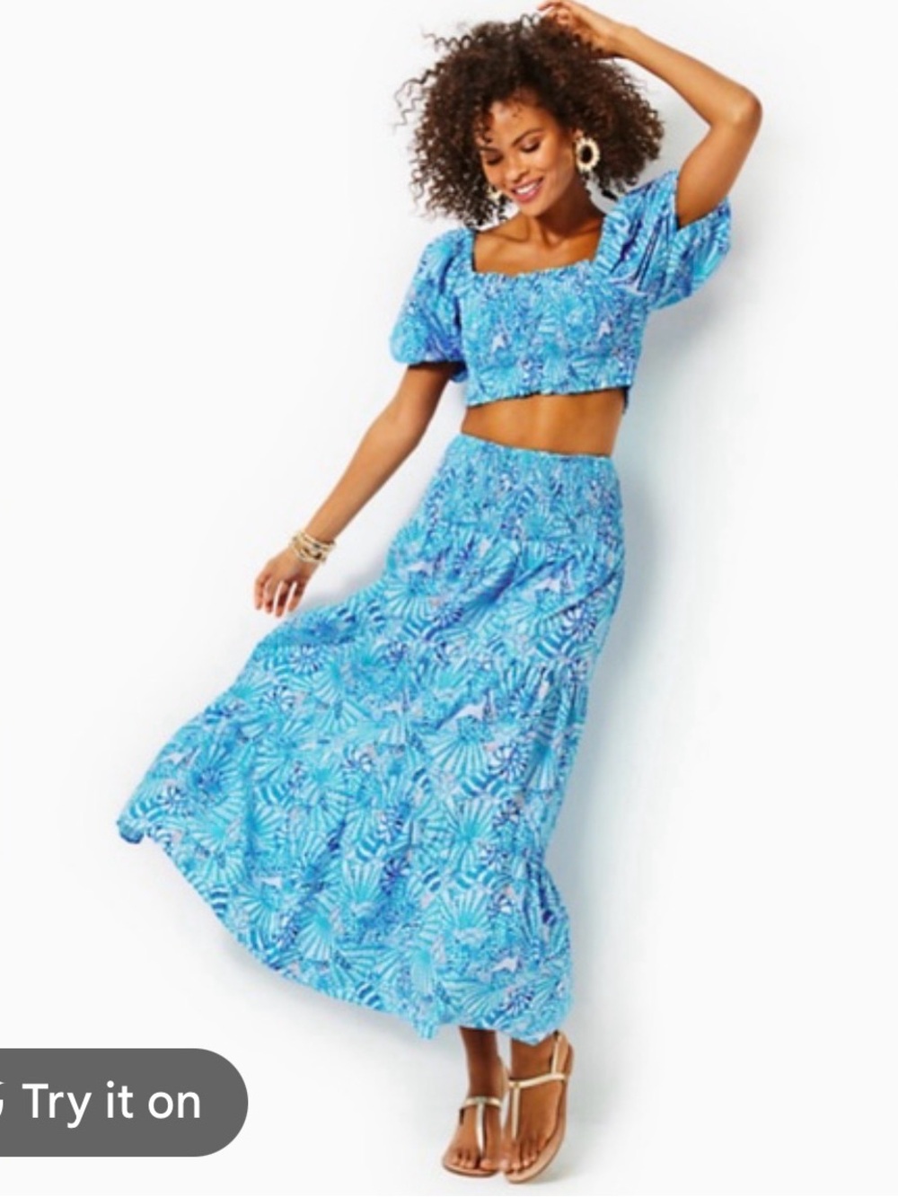 Lilly Pulitzer Aston Maxi Set in Amalfi Blue By The Seashore
